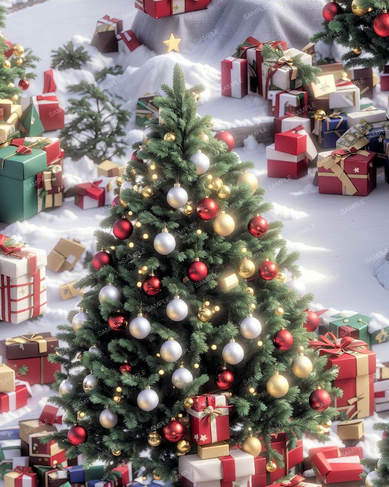 3D Christmas Tree with Presents 42