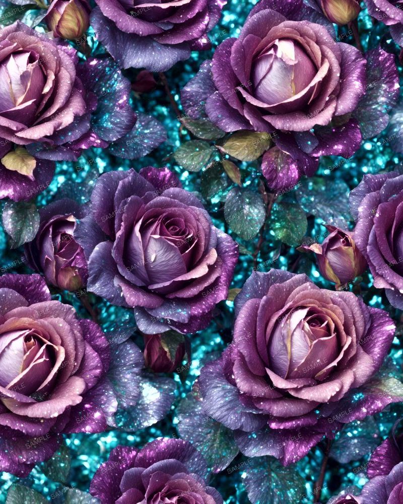 3D Iridescent Glitter Roses 43