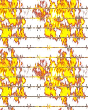 Barbed Wire with Fire