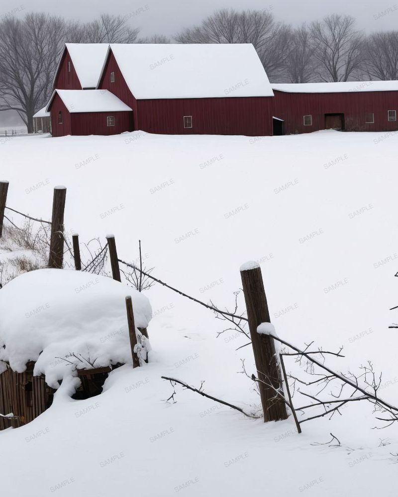 Barn on a Snowy Day