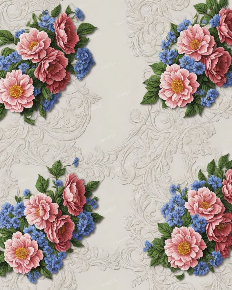 Baroque Flowers and Scrollwork