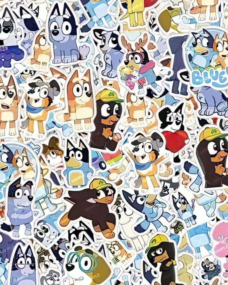 Blue Cartoon Sticker Bomb