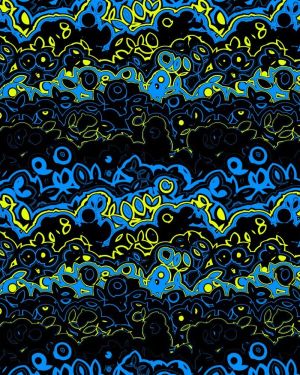 Blue Graffiti Wave