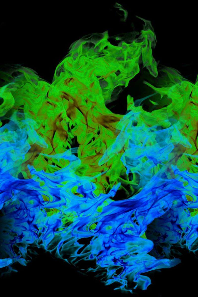 Blue Green Flames