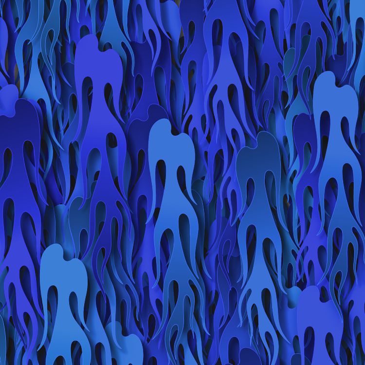 Blue Tribal Flames 25