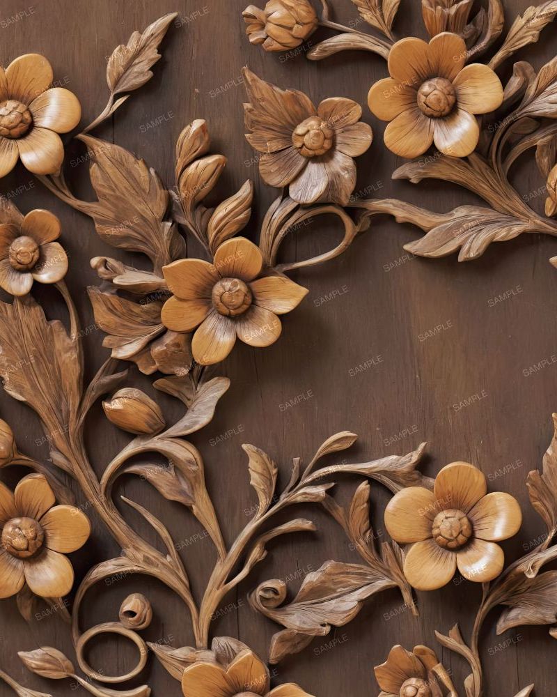 Carved Wooden Flowers