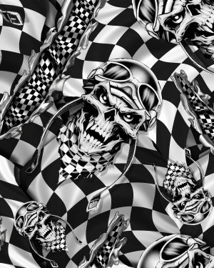 Checkered Flags Racing Skulls