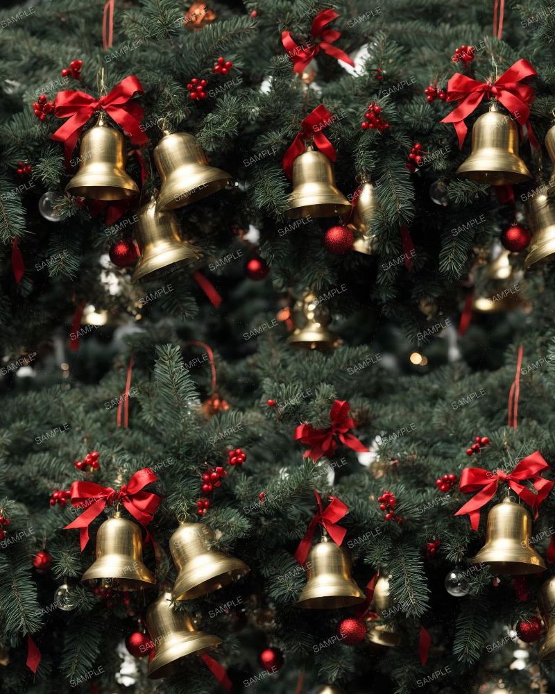 Christmas Tree with Brass Bells