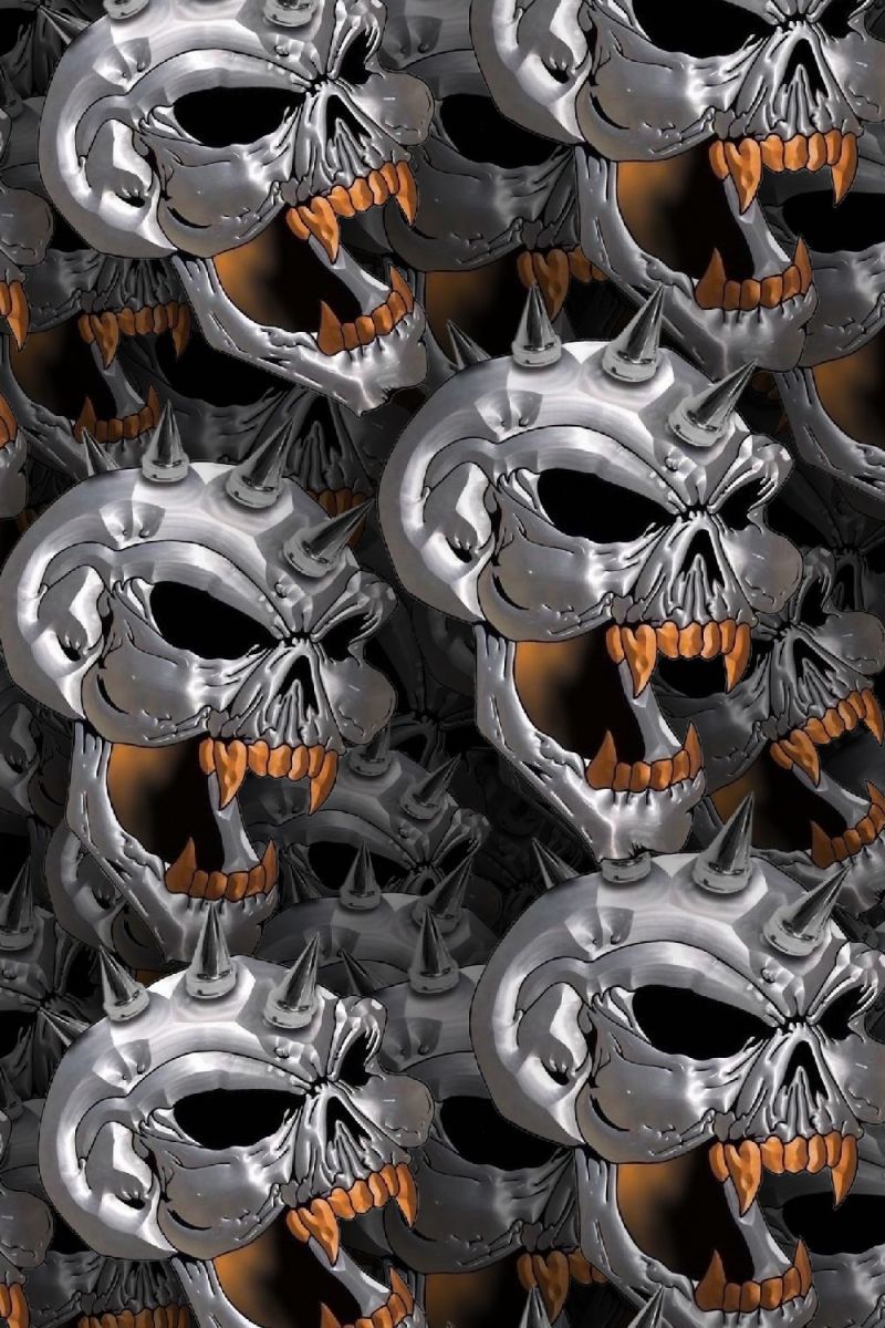 Chrome Spike Skulls
