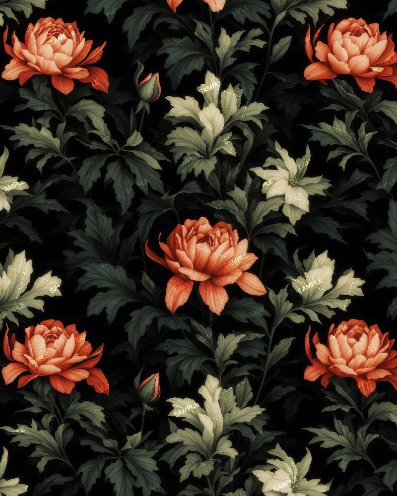 Dark Gothic Flower Pattern 42