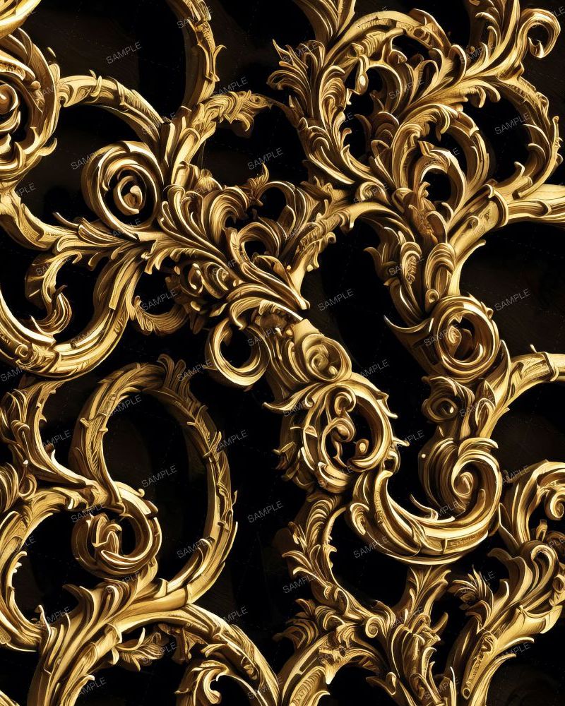 Draculas Golden Scrollwork Wallpaper