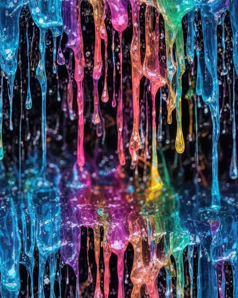 Dripping Rainbow Colored Water