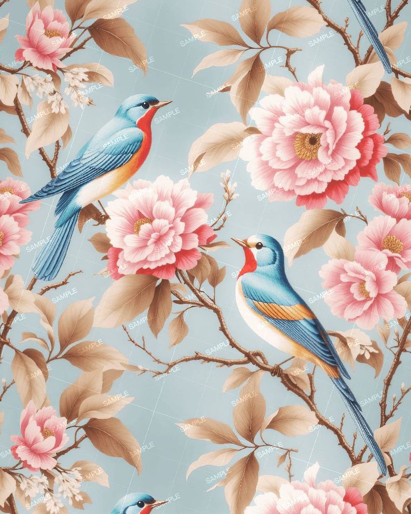 Edwardian Style Bird Wallpaper
