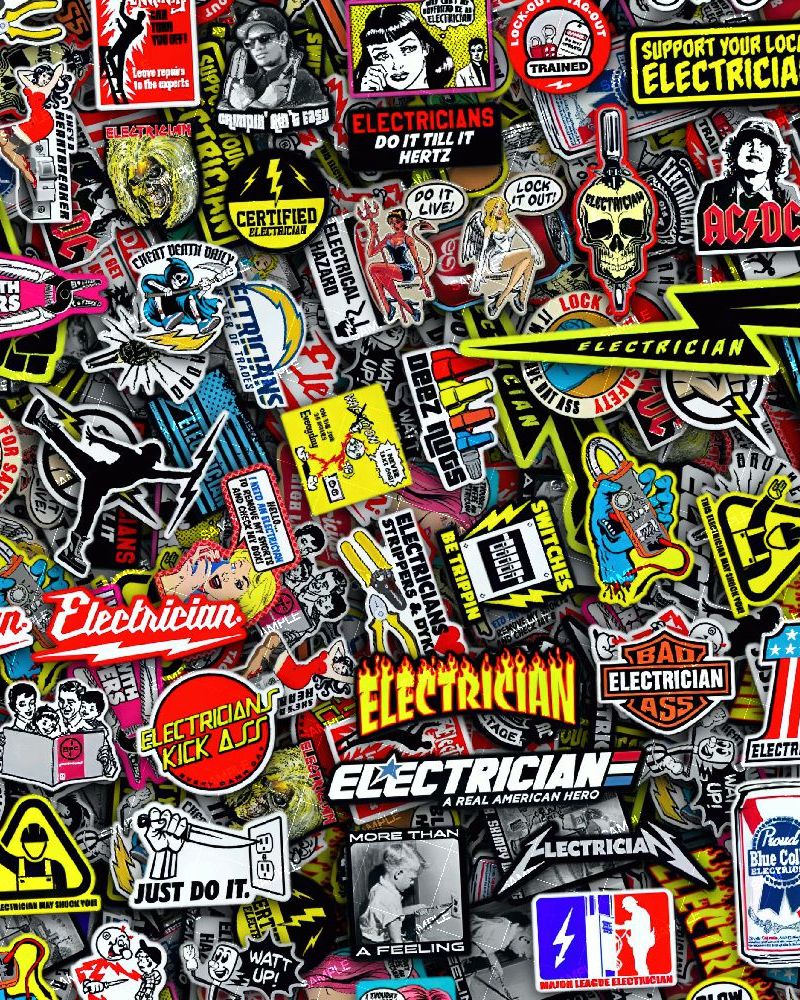 Electrician Sticker Bomb 22