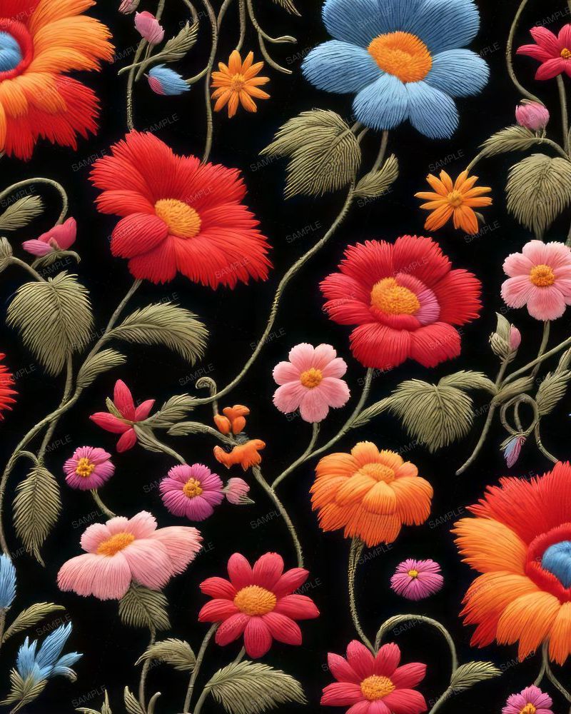 Embroidered Flowers 42