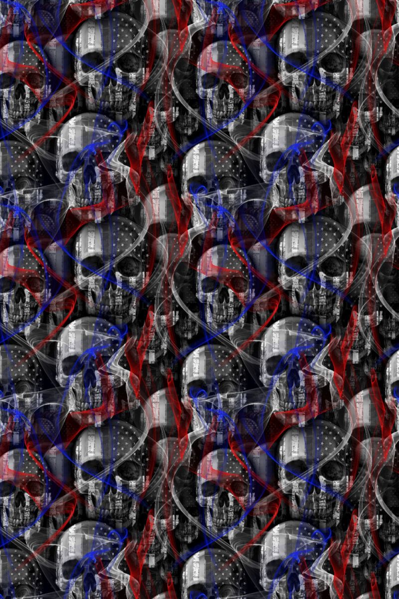 Flag Skulls with Smoke