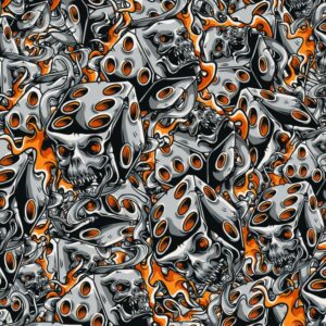 Flaming Dice Skulls 18