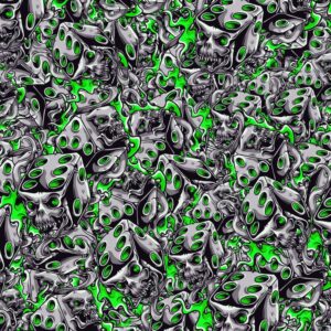 Flaming Dice Skulls 19