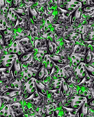 Flaming Dice Skulls 19