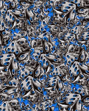 Flaming Dice Skulls 20