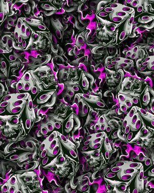 Flaming Dice Skulls 21