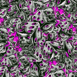 Flaming Dice Skulls 22