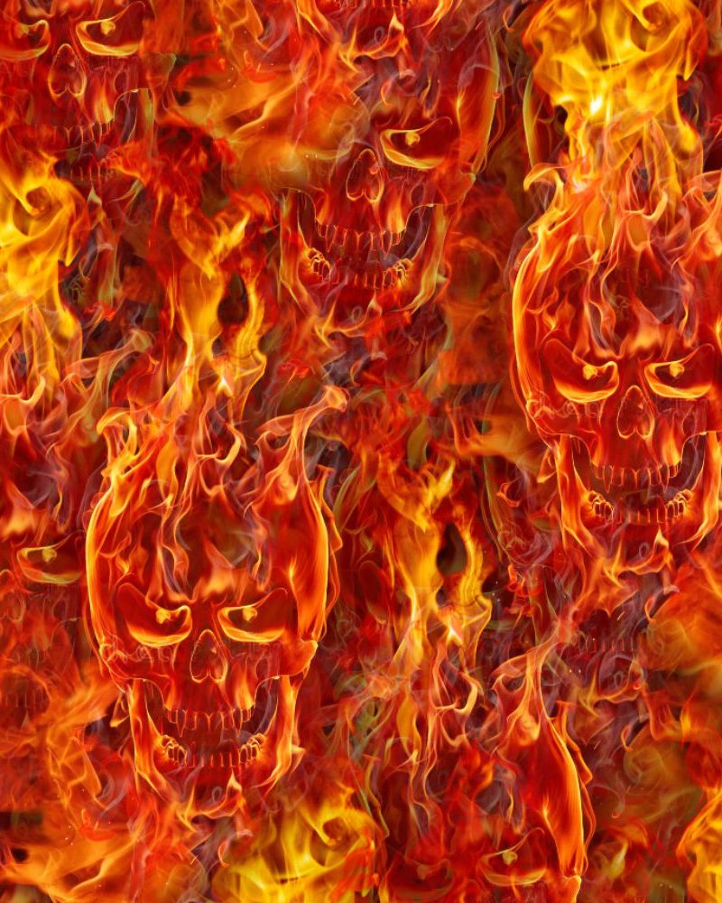 Flaming Skulls 25
