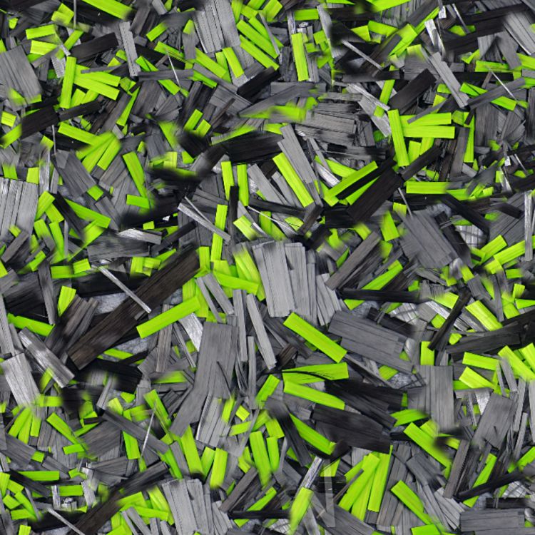 Forged Carbon Fiber with Green Colored Glass Fibers