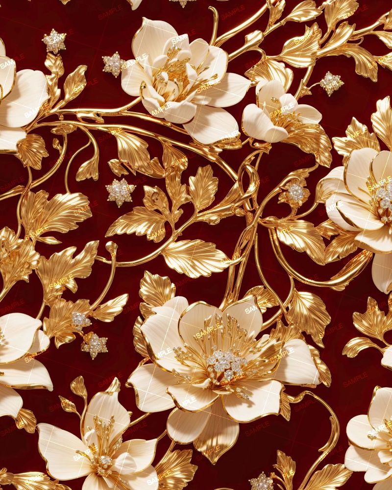 Gold Fillagree on Red Velvet