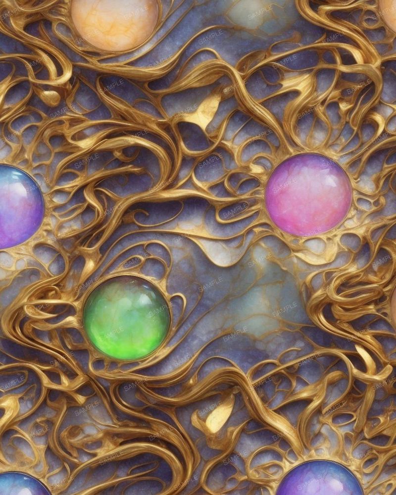 Gold Veins with Colored Orbs