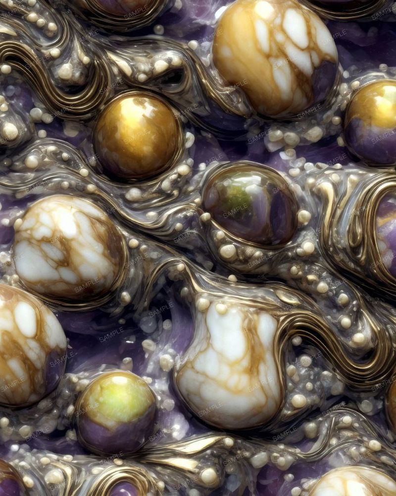 Gold Veins with Semi Precious Stones