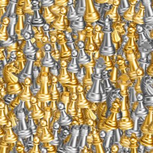 Gold and Silver Chess Pieces