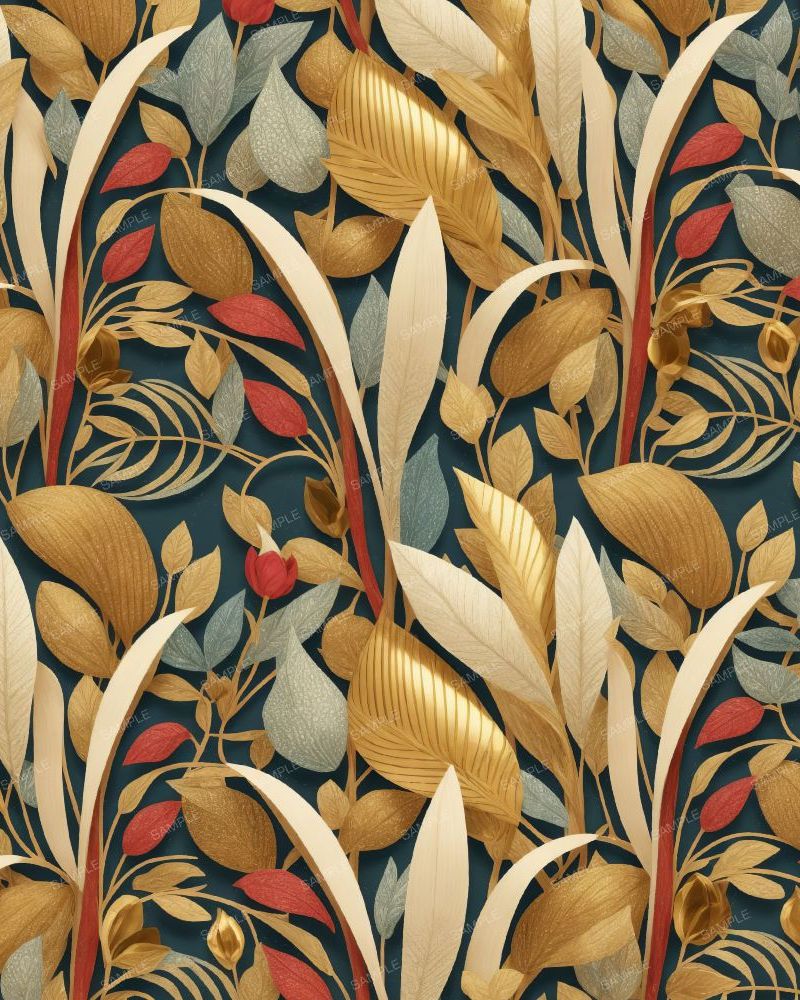 Golden Leaf Wallpaper Pattern
