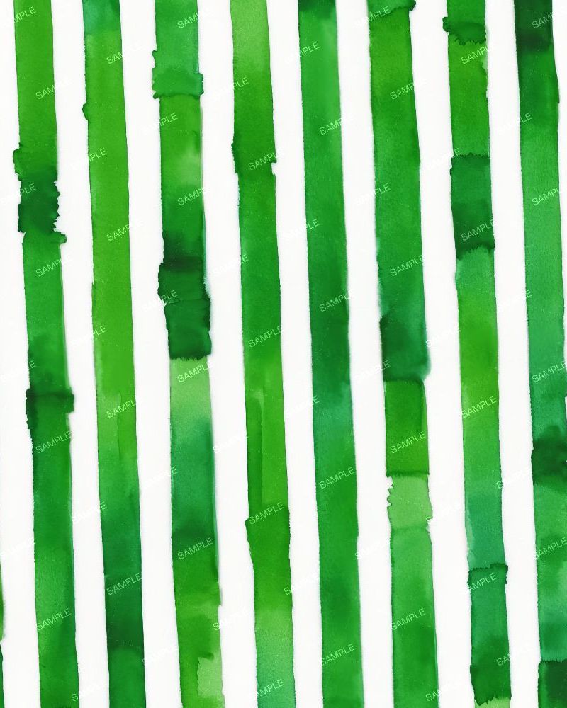Green Watercolor Lucky Stripes