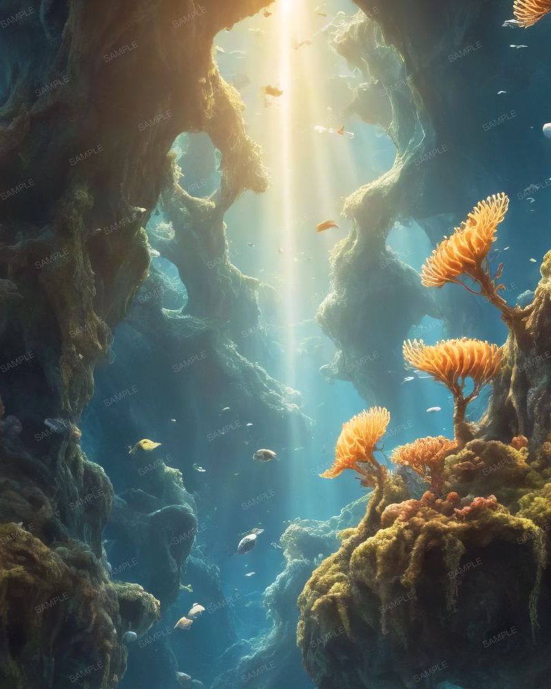 Grotto Aquarium Background 42