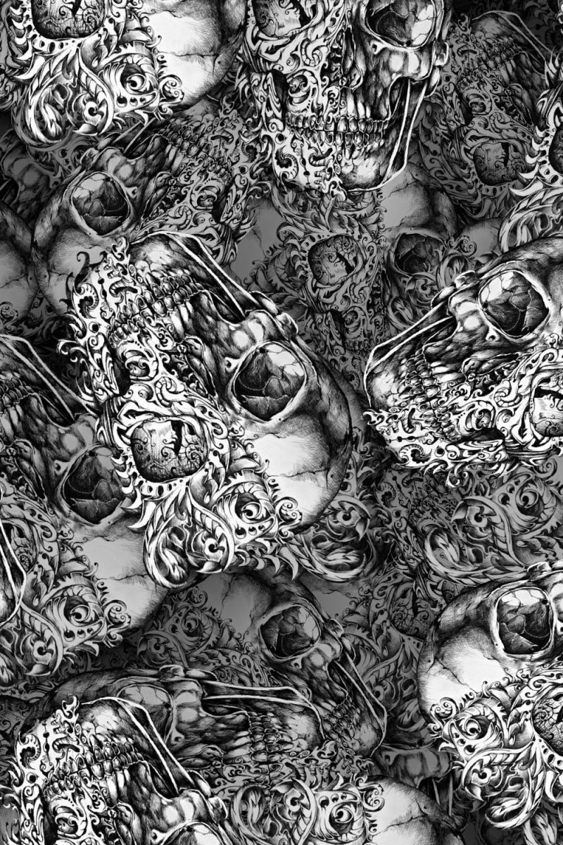 Half Scrolled Skulls