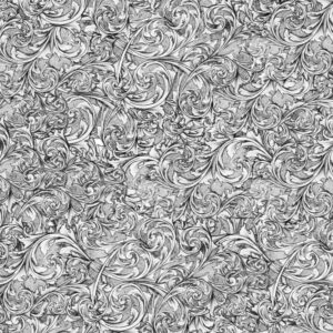 Hand Drawn Silver Scrollwork Engraving 22