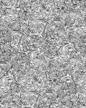 Hand Drawn Silver Scrollwork Engraving 22