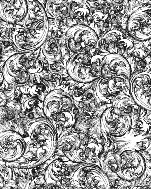 Hand Drawn Silver Scrollwork Engraving 23