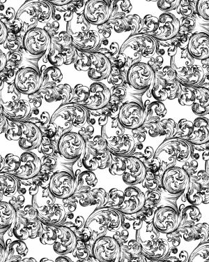 Hand Drawn Silver Scrollwork Engraving 25