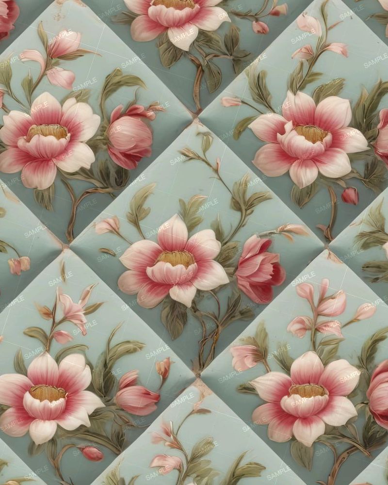 Hand Painted Flower Tiles