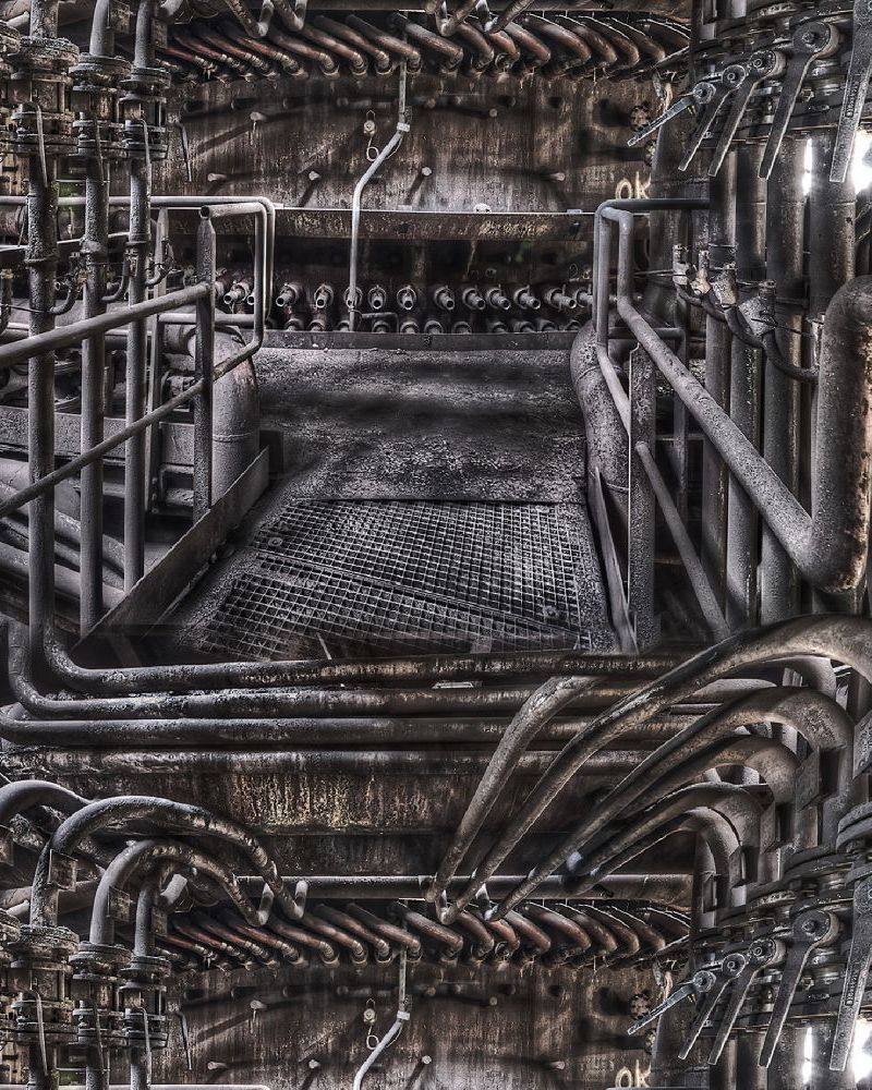 Industrial Factory Walkway Pipes