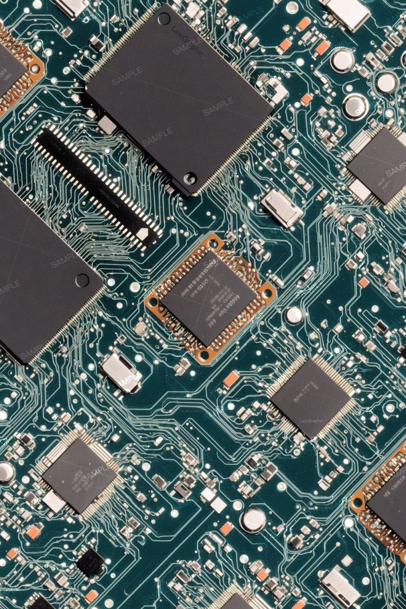 Integrated Circuit Board Teal