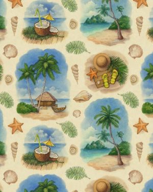 Island Beach Watercolor