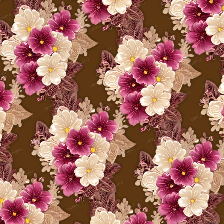 Ivory and Burgundy Vintage Flowers 43