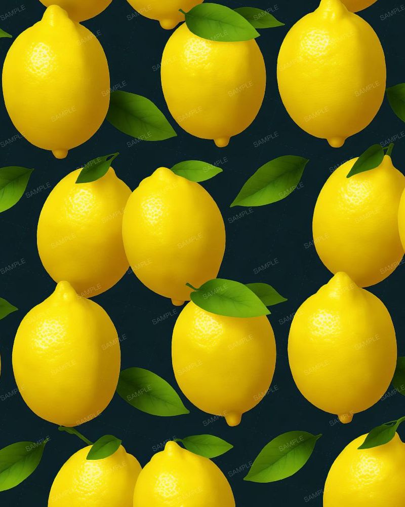 Lemons on Black Background
