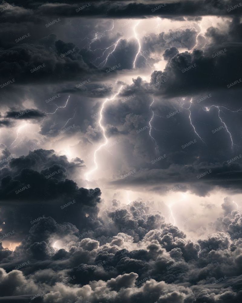Lightning in the Nightime Sky