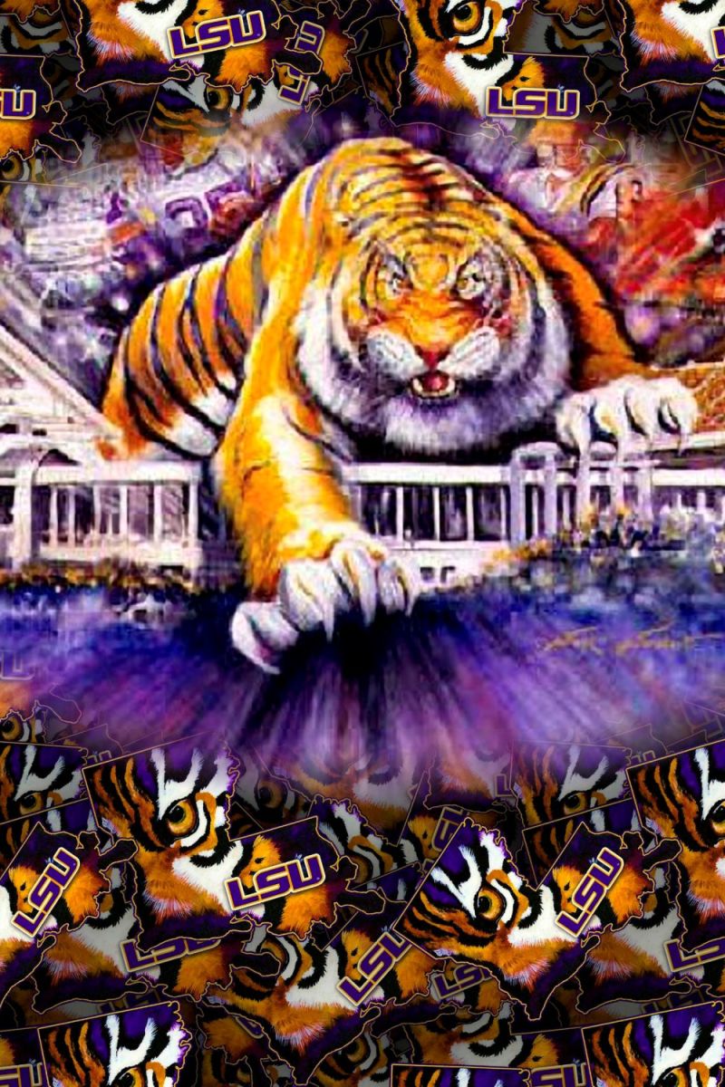 Louisiana State University Tiger on Stadium 11×16