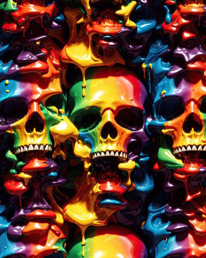 Melting Rainbow Skulls 43