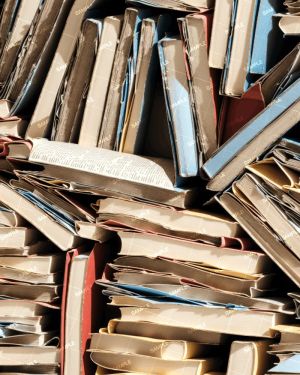 Messy Book Stack